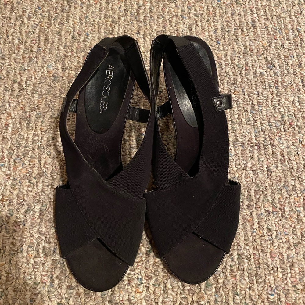 Aerosoles black sandal heels